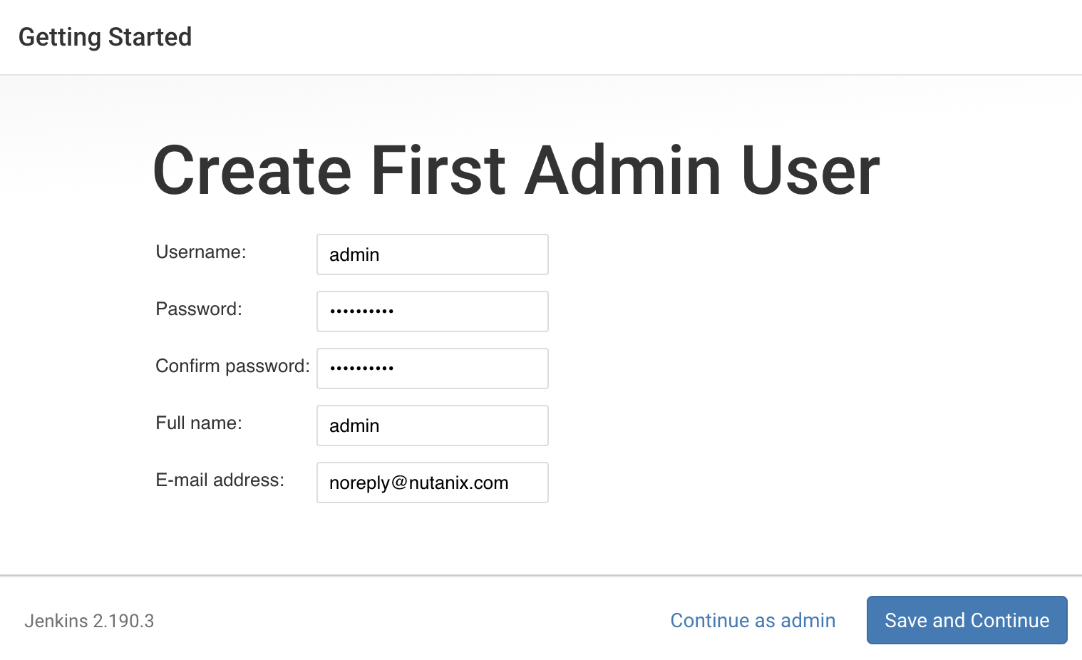 Create Jenkins Admin User