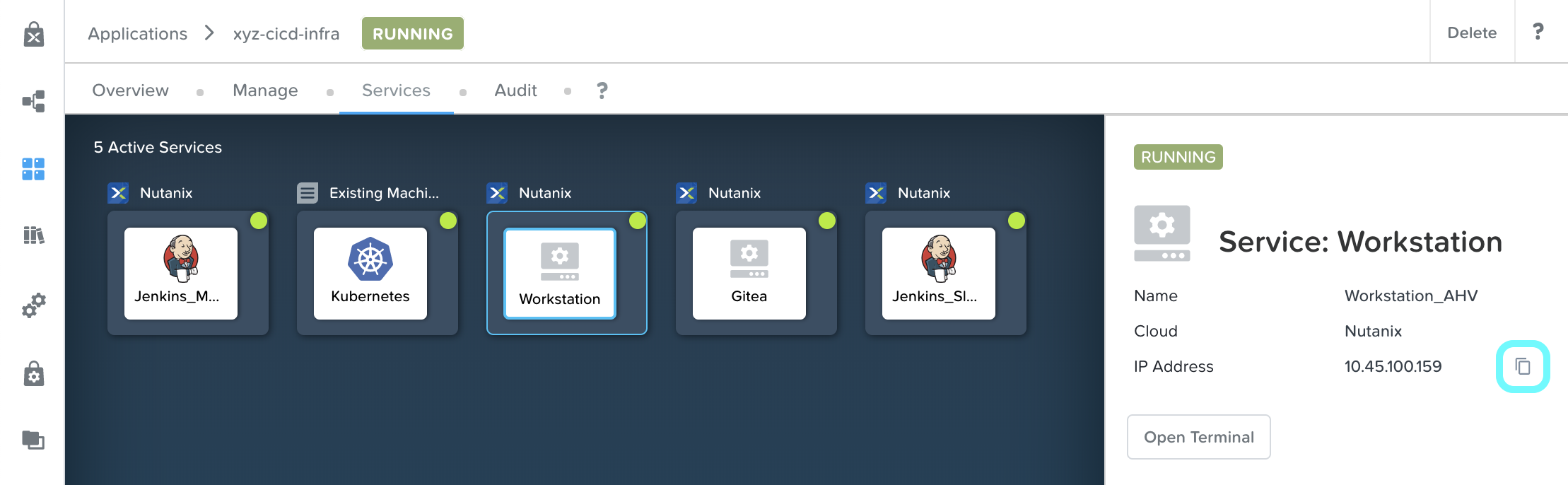 CI/CD Infrastructure App Copy Workstation IP