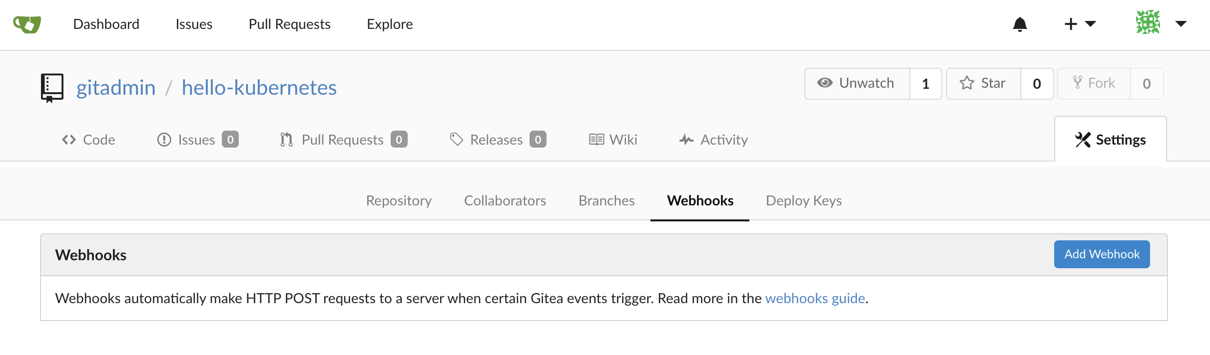 Gitea Repository Settings