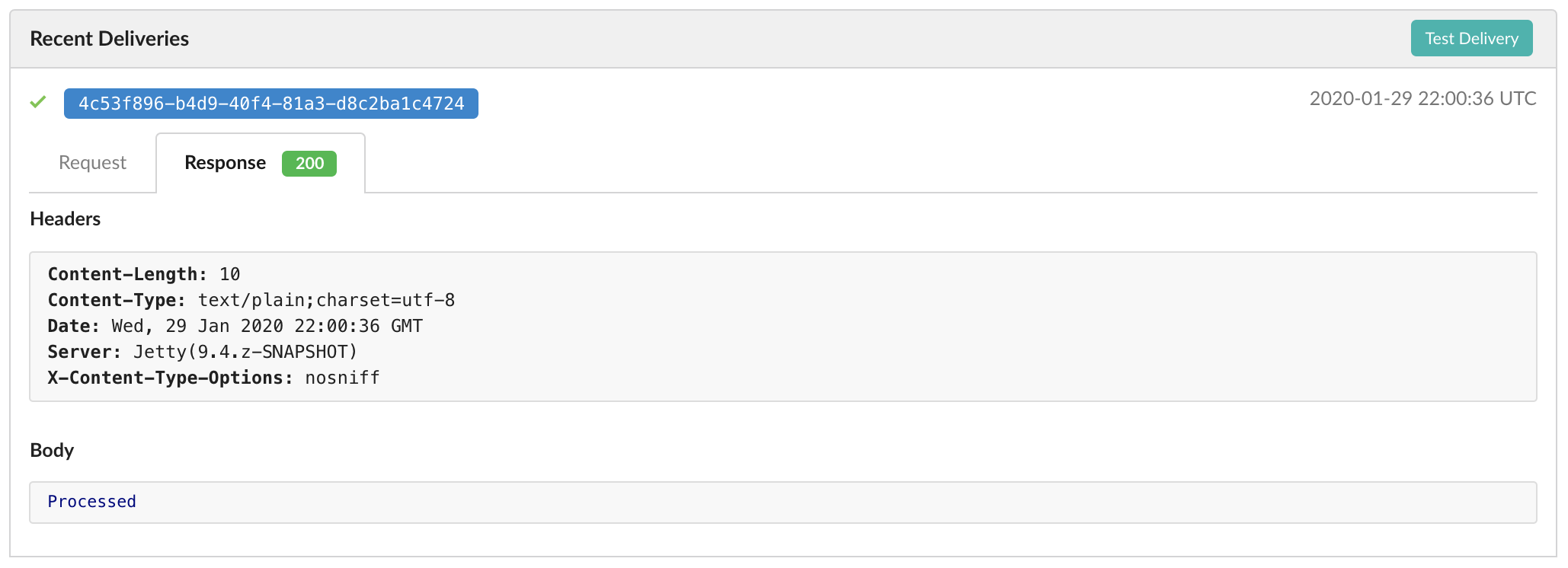 Gitea Successful Test Webhook