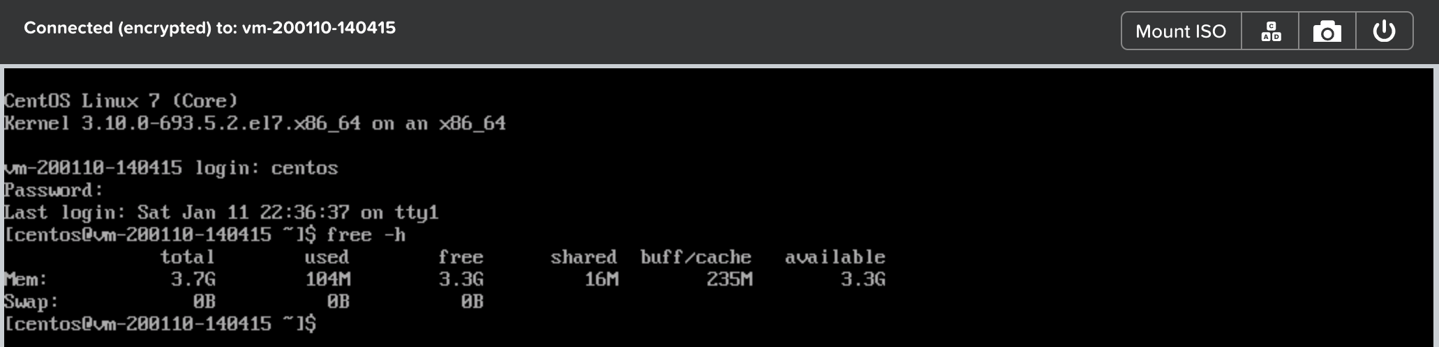 CentOS Memory - Before Update