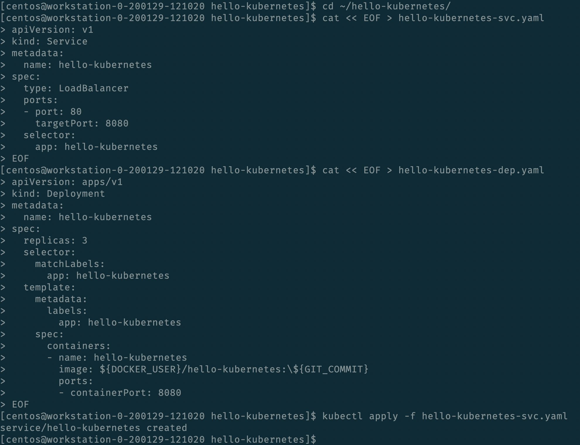 Create Application YAML