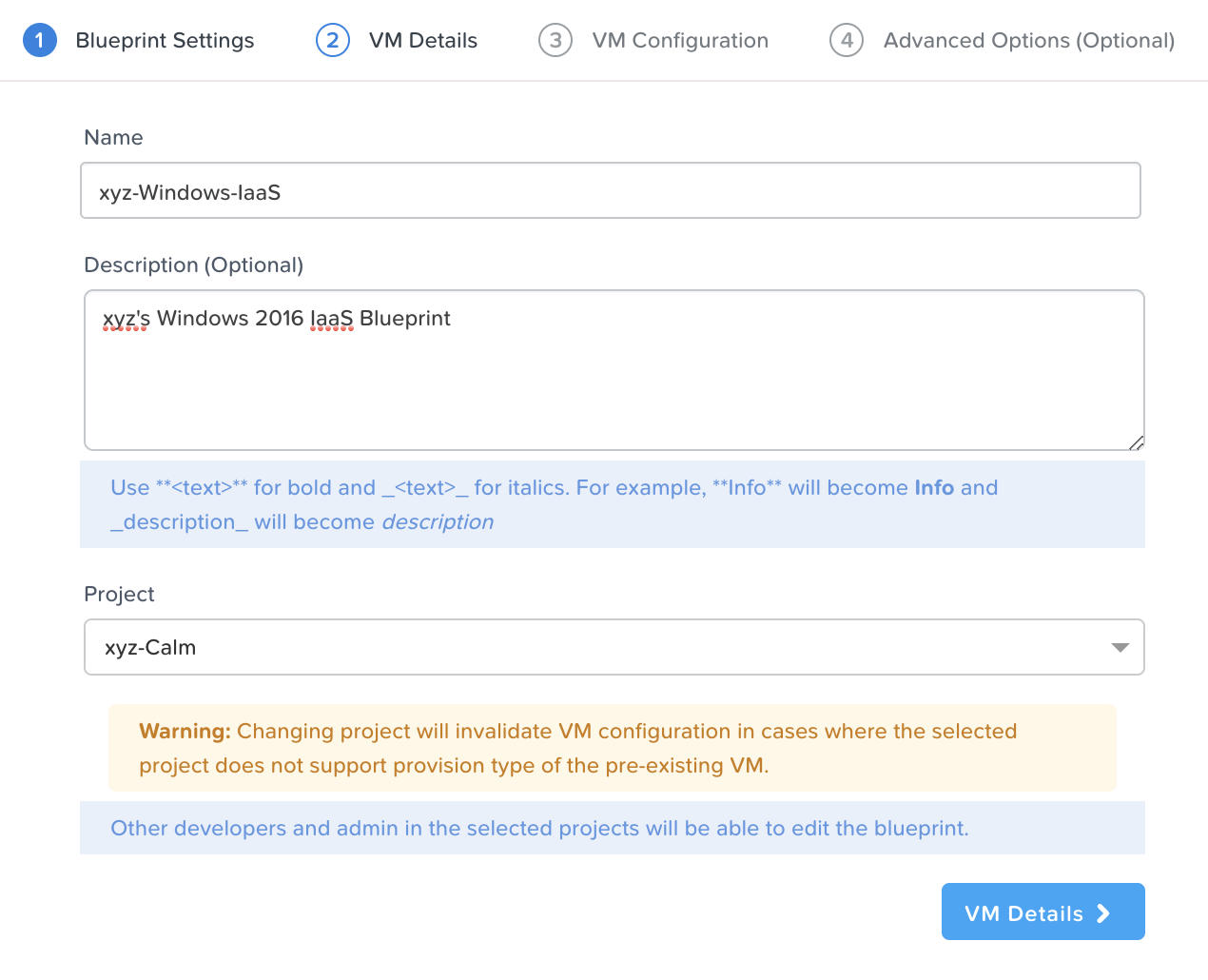 Windows 2016 Blueprint Settings