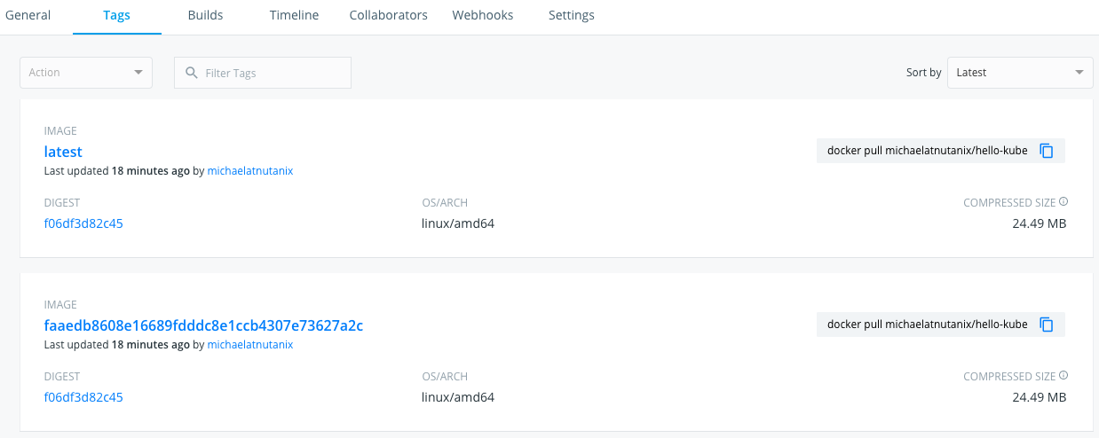 DockerHub Repository Tags