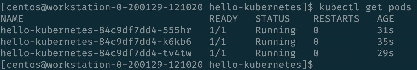 Kubectl Get Pods after Git Push